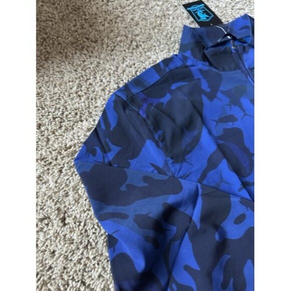 Scales Mens Jacket Size Medium Long Sleeve 1/4 Zip Camo Fish Hunt Lightweight - Picture 5 of 12